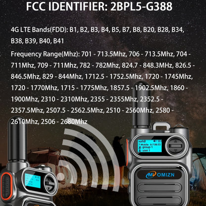 Global Walkie-Talkie with 5G Signal, Shockproof Anti-Fall Dustproof Design, 7-Day Standby, Dual SIM Card Slots, Type-C Fast Charging & Built-in Flashlight for Outdoor Communication