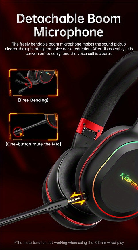 [Wireless Gaming Headset] UG-05 2.4GHz Wireless Gaming Headset | Ultra-Low Latency Technology + Immersive Vibration Feedback | 30H Battery Life Over-Ear Design | Detachable Microphone + High-Speed Wireless Adapter | Dynamic R