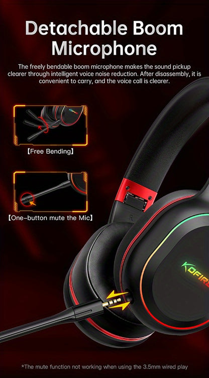 [Wireless Gaming Headset] UG-05 2.4GHz Wireless Gaming Headset | Ultra-Low Latency Technology + Immersive Vibration Feedback | 30H Battery Life Over-Ear Design | Detachable Microphone + High-Speed Wireless Adapter | Dynamic R