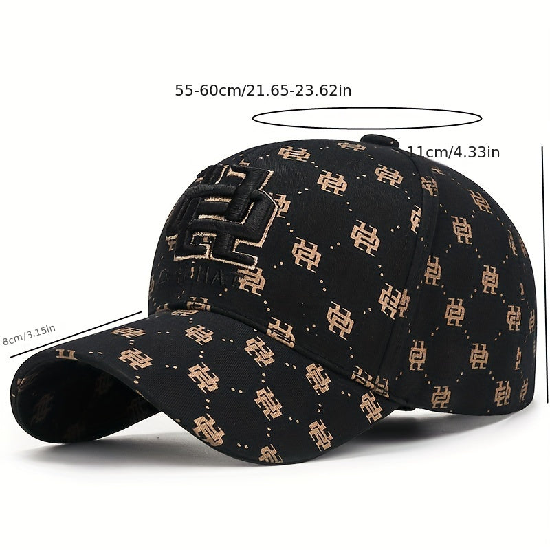Luxury Baseball Cap - Adjustable Strap, Lightweight Sun Hat for Men & Women, Black/, All-Season Outdoor Sports, Formal & Everyday Use - Elegant Gift Idea, Baseball Accessories, Sleek Embroidery Design, Sunshade Accessory, Pre