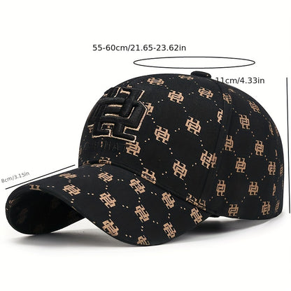 Luxury Baseball Cap - Adjustable Strap, Lightweight Sun Hat for Men & Women, Black/, All-Season Outdoor Sports, Formal & Everyday Use - Elegant Gift Idea, Baseball Accessories, Sleek Embroidery Design, Sunshade Accessory, Pre