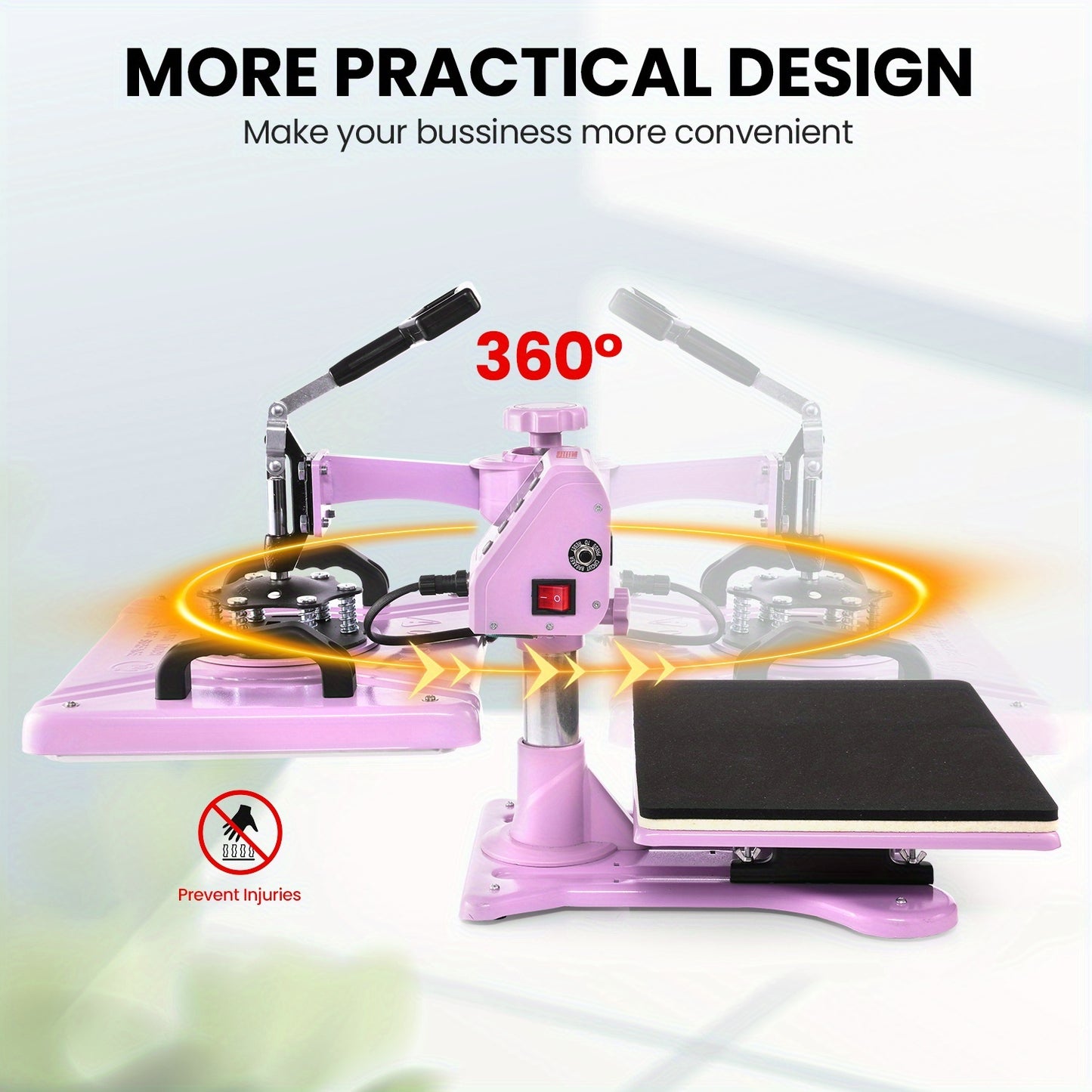 5in 1/8in 1 Hot Press, 15 "x12" T-shirt Press, 360-degree Rotation, Multi-functional Sublimation Hot Press, for T-shirts/cups/LIDS/plates/DIY, Drinkware Personalization, Multi-Surface Printing, Rotary Transfer Press, Multi-Fu