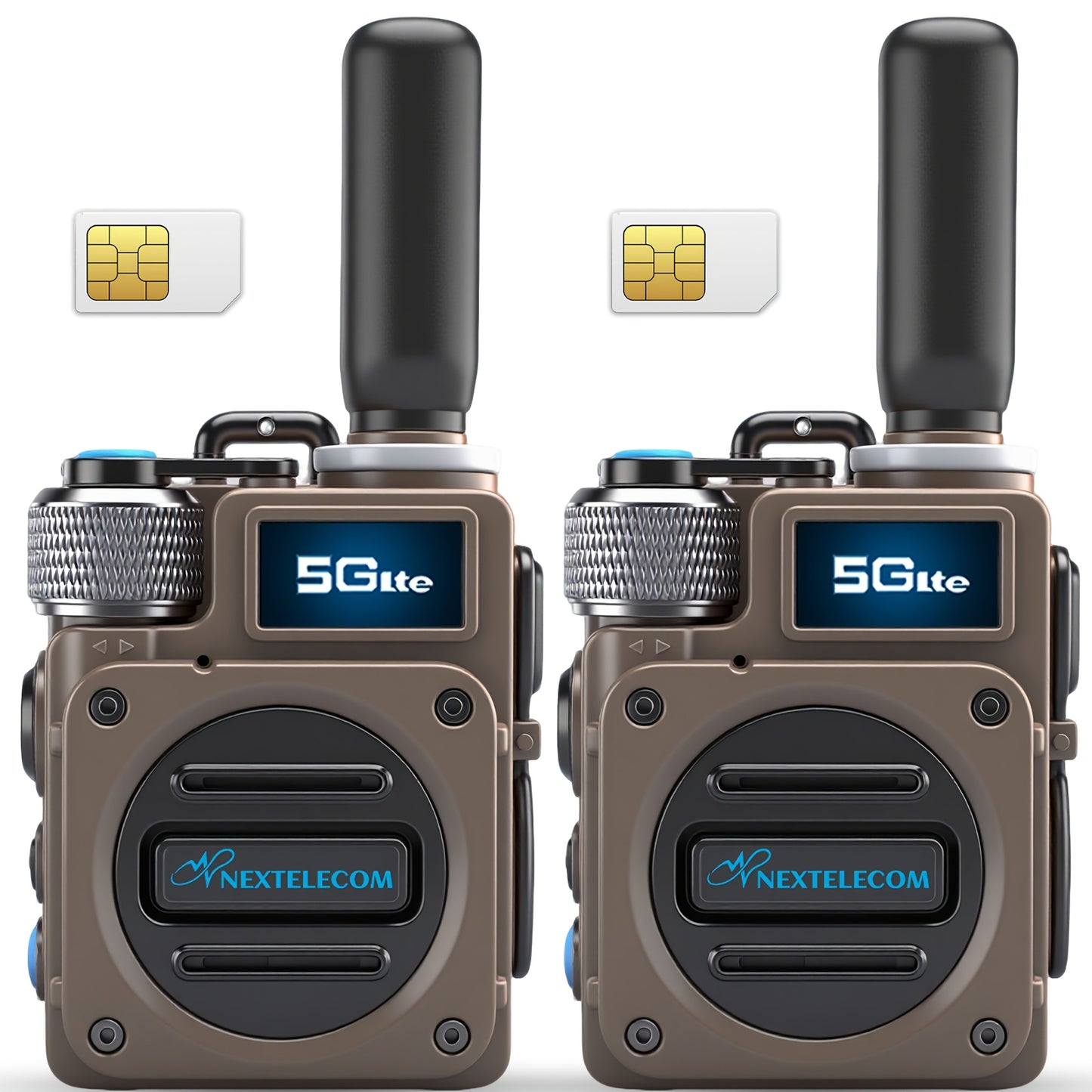 G6S Global POC Walkie-Talkie - Ultra Long Range, 5000+ Miles, Two-Way Radio With SIM Card, Multi-Function Walkie-Talkie, Clear Communication, Aluminum Alloy, Khaki, Great For Outdoor Adventures And Professional Use