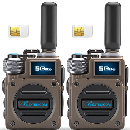 G6S Global POC Walkie-Talkie - Ultra Long Range, 5000+ Miles, Two-Way Radio With SIM Card, Multi-Function Walkie-Talkie, Clear Communication, Aluminum Alloy, Khaki, Great For Outdoor Adventures And Professional Use