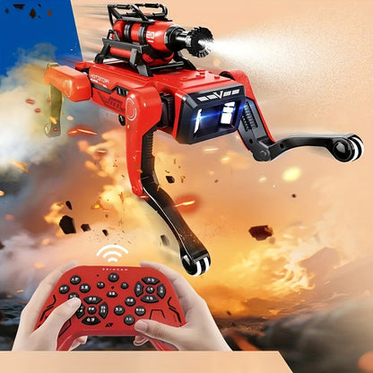 AI Voice-Interactive Robot DogIt Is A Red Fire-fighting Style Robot Dog with An Attractive Appearance And High Quality. It Supports Dual Control Via Remote Control And Mobile APP, Comes with Intelligent Patrolling And Functio