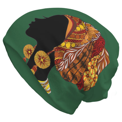 African Artistic Pattern Beanie, Soft, Lightweight Knit Fabric, Casual Style Polyester Stretch Hat with Elastane, Unisex Suitable for Men And Women.