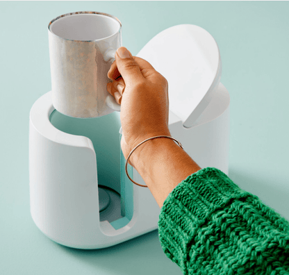 C.ri.cut Mug Press™, Portable Heat Press, Mini Heat Press Machine, Portable, 3 Modes, Adjustable Temperature Control, Compact Design for DIY Projects, Portable Electric Heat Press Machine, Ideal for Crafts & Fabric, Include