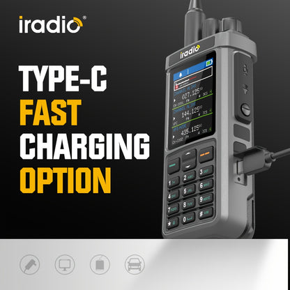 Iradio UV-98PLUS 6 Bands Walkie Talkie 10W High Power Cross Band Repeater Radio, 1024 Canales for Emergency, Outdoor, Security, Emergency Communication, Outdoor Communication, Handheld Radio, Professionalgrade Radio, Highpowe