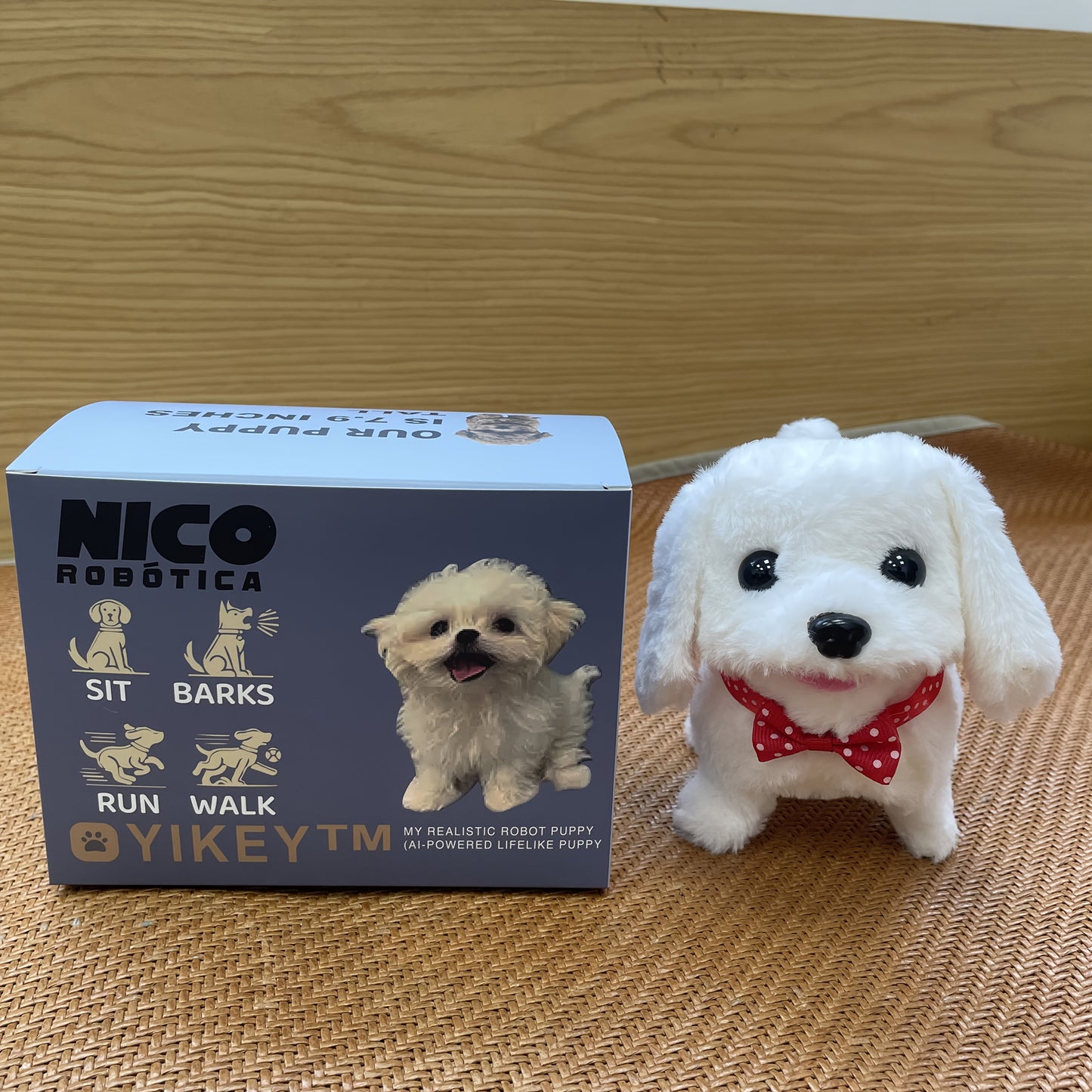 2027 New Realistic Robotic Puppy - Interactive Walking, Barking & Expressive Eyes Robot Dog with Soft Fluffy Fur Texture, Button-Controlled Movement & Lifelike Companion for Home, Office, or Gift - Cute Animal Replica with Si