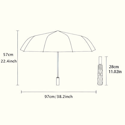 Automatic Open/Close Umbrella with One-Touch Button - Portable Folding umbrella, Compact Travel Umbrella with 8-Rib Strong Frame, Lightweight for Women/Men, Birthday/Christmas Gift for Dinosaur Lovers (Blue & Green Dinosaurs)
