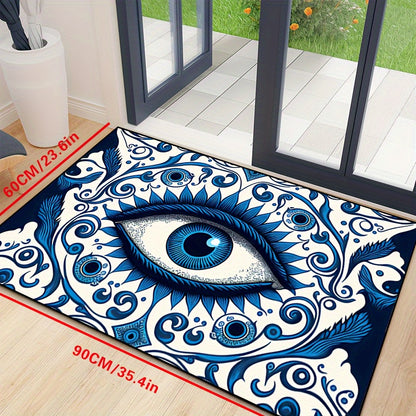 1pc Eye Socket Pattern Doormat, Non-Slip Polyester 100% Indoor/Outdoor Rug, Machine Washable, Decorative Entryway Mat, Home Decor, Bedroom Accessory, Unique Photo Prop, Rectangle Throw Rug, Ideal Gift