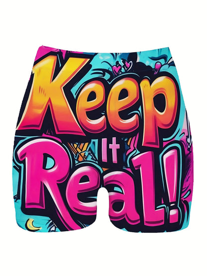 Women'S Stretchy High Waist Workout Shorts - Non - See -Through Yoga Running Pants With Stretchy Fabric, Bold Graphic Design For Gym, Casual Outfits - Machine Washable Athletic Shorts, Gym Shorts, Activewear Bottoms, Trendy A