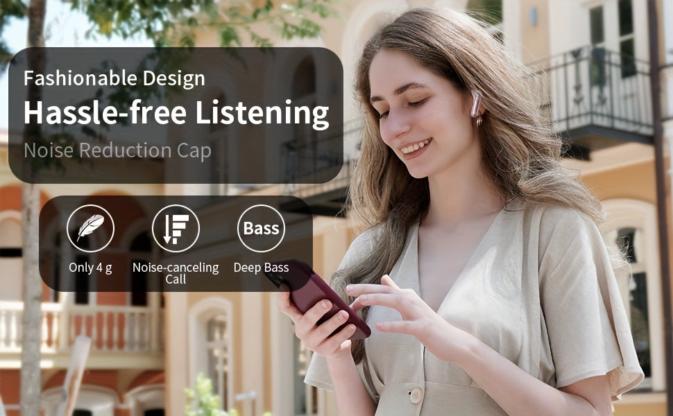 Wireless Earphones, Wireless 5.3 Earphones with Bass Stereo Sound, Earphones with Noise Cancelling Microphone And LED Display Screen, In Ear Earphones, 40 Hours Of Playback Time, Suitable for Laptops, Tablets, Mobile Phones,
