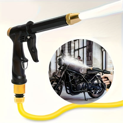 1pc High-Pressure Motorcycle& Car Wash Water Gun- Durable Plastic Construction, Adjustable Nozzle with Garden Hose Connector, Ergonomic Grip for Bikes, Vehicles, Cars, SUVs, Trucks- Heavy-Duty Manual Pressure Washer Tool, Out