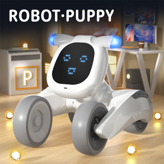 Robot Dog Toy With Face Expression & Lights, Smart Interactive Talking Robot Toys With Voice Control, Touch Sensing, Recording, Singing & Dancing, RC Robot Pet - For Girls & Boys - Perfect Christmas & Birthday Gift
