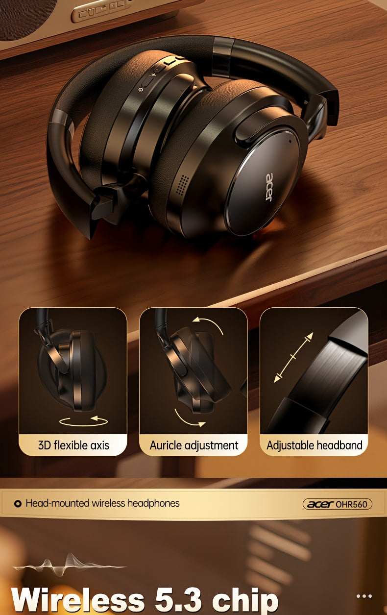 Acer OHR560 OWS Headset ACS panoramic sound shocking bass Ultra-long battery life Game low latency Comfortable to wear Portable and foldable Learning/Business/Travel/Sports/Phone/Music Halloween/Christmas Gift Recommendation,