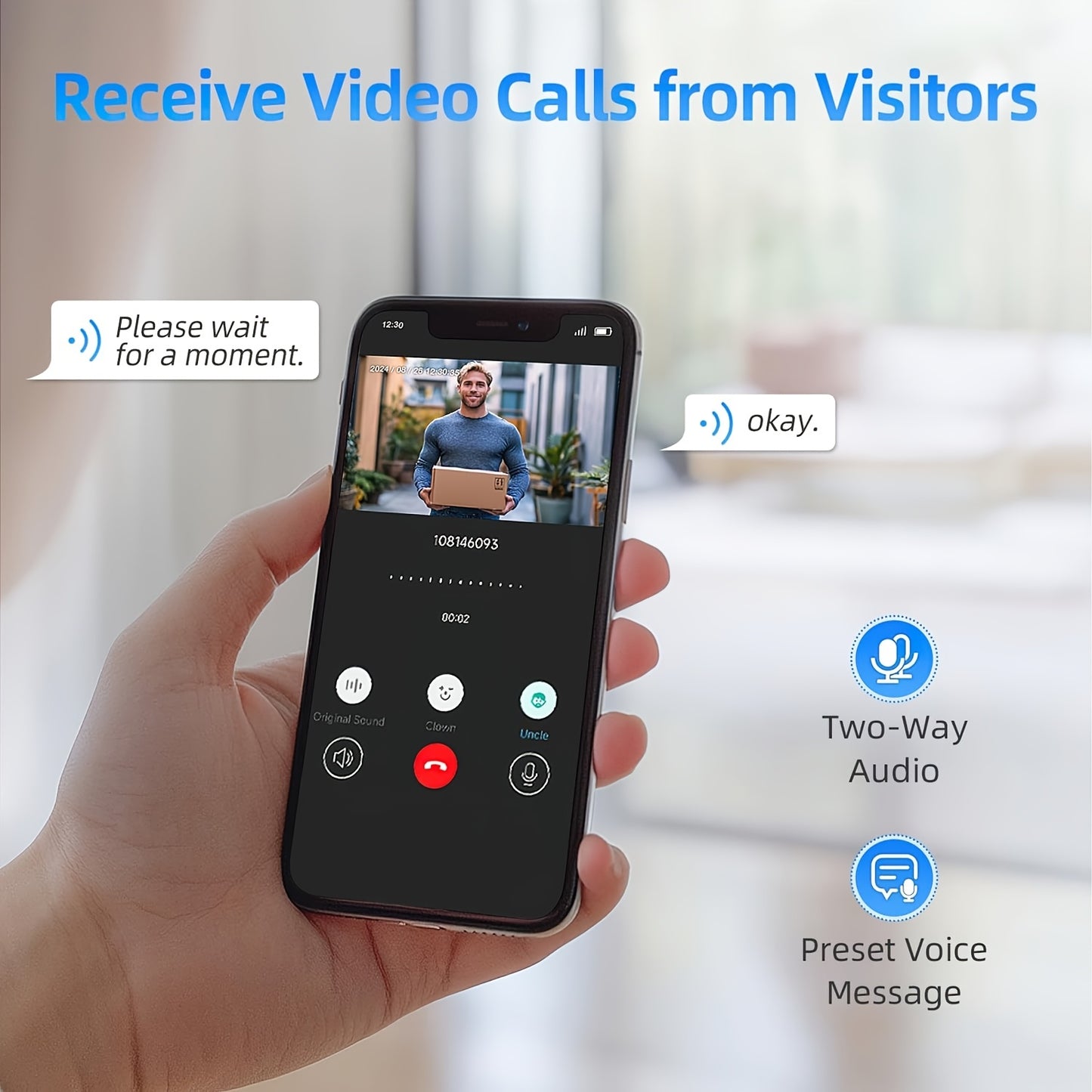 XTU Doorbell Camera Wireless No Subscription, 2K Video Doorbell With Chime, Front Door Camera, 2-way Audio, Instant Alert, Human Detection, 2.4G WiFi, Night Vision, Battery Powered, Apartment/Indoor/Outdoor Security