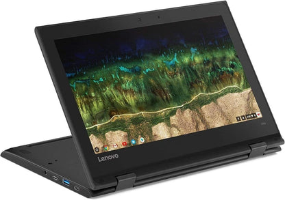 Lenovo 500e Chromebook 2-in-1 Laptop, 11.6in HD Touch, Intel Celeron N3450, 4 GB RAM, 32GB eMMC Drive, Webcam, Chrome OS Refurbished