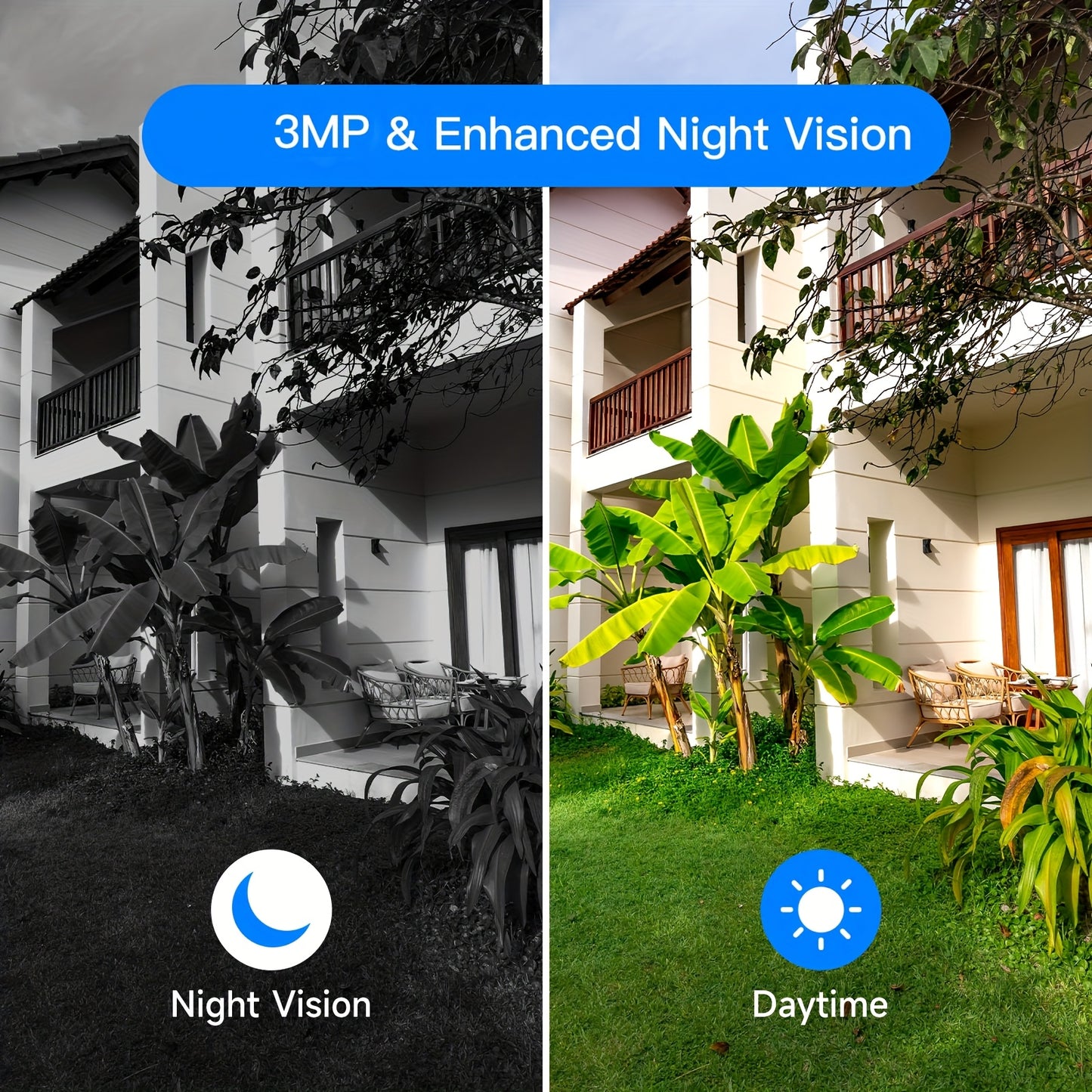4pcs LaxiHub 1296P FHD, 3MP FHD Wireless Security Camera, Outdoor Use 2, 4GHz WiFi Camera Surveillance Camera, AI Motion Tracking, IP65 Waterproof Color Night Vision, Two Way Audio For Baby & Pet Safety Remote Access Via App