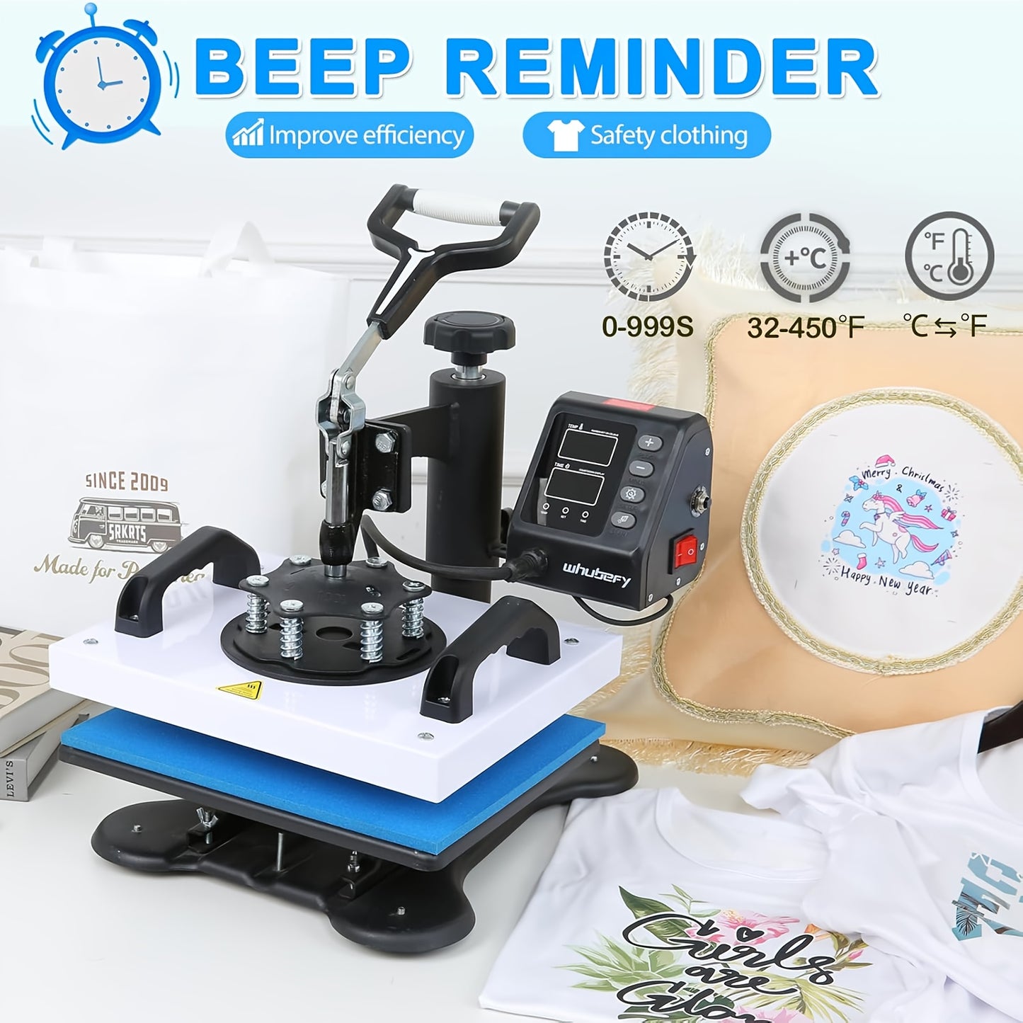 Valentines Day Gifts Heat Press Machine for Shirts 12"x10" Sublimation Shirt Heat Press Machines, 360 Degree Swing Away Sublimation Transfer Printer Fast Heat-up, Digital Precise Temperature Control, High-Security HTV Vinyl H