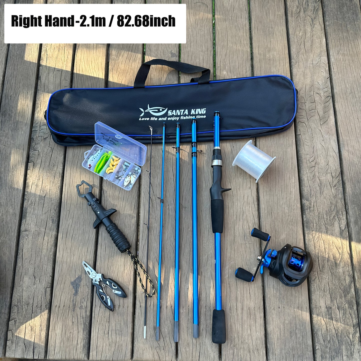 Carbon Fiber Fishing Rod Set with Casting Reel, 500m Nylon Line, Multi-Function Pliers & Bait - Lightweight & Durable for Freshwater & Saltwater Angling, Ideal for Outdoor Fishing, Fishing Gear|Modern Fishing Gear|Durable Fis