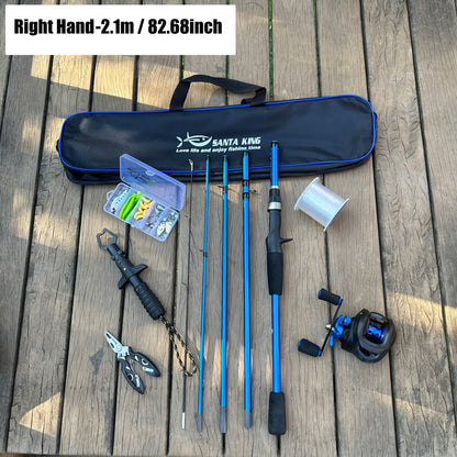 Carbon Fiber Fishing Rod Set with Casting Reel, 500m Nylon Line, Multi-Function Pliers & Bait - Lightweight & Durable for Freshwater & Saltwater Angling, Ideal for Outdoor Fishing, Fishing Gear|Modern Fishing Gear|Durable Fis