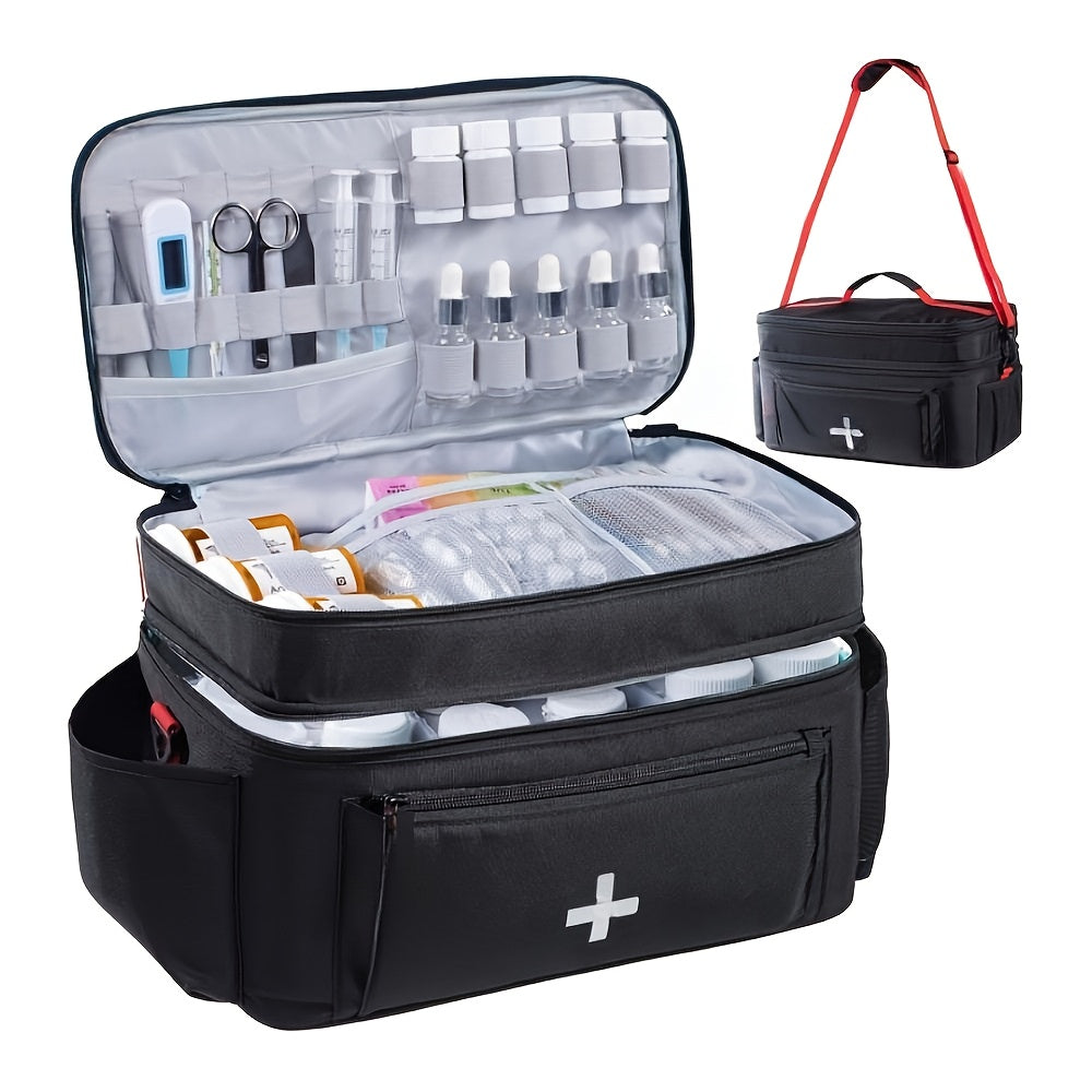 1pc Medical First Aid Kit, Multi-Pocket Medical Travel Bag, First Aid Supplies Storage Bag. Suitable for Storing Outdoor Sports Medical First Aid Supplies And Carrying First Aid Items When Traveling, Best for Christmas, Perfe