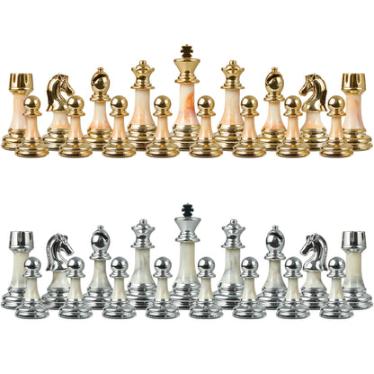 16.5-inch Chess Set, Featuring A Foldable Wooden Board with Storage Slots, Weighted Acrylic Chess Pieces, Including 2 Extra Queens And A 3.5-inch King Piece, Perfect for Halloween And Christmas Gifts., Large Chess Board, Ches