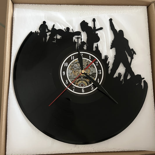 1pc Vintage Vinyl Record Wall Clock, Christmas Theme, Irregular Crown Shape, Silent Non-Ticking, Decorative for Home Decor, Living Room, Bedroom, Office, Bar, Cafe, Coffee Shop, Kitchen, Office Decor, Ba