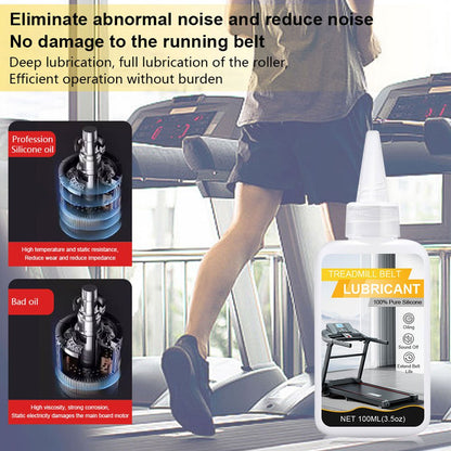 0.22lb or 0.44lb Treadmill Belt Lubricant with Applicator Tube & Gloves - 100% Silicone Oil, Odorless Non-Drip Formula, Reduces Friction & Noise, Fit for Treadmills, Gym Equipment Maintenance, Prolongs Belt Life