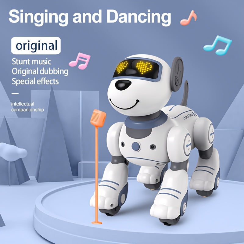 GRAXGROW Funny RC Robot Electronic Dog Stunt Dog Voice Command Programmable Music Dance, Infrared Remote Control Robot Dog for Kids Toys Ages 3+ Boys And Girls for Birthday Gifts, Entertainment, Interactive Play, Fun Robot, P