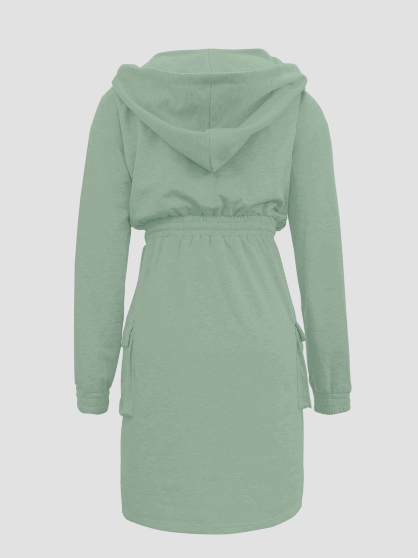 Fashionable Women'S Hooded Solid Color Casual Dress with Side Pockets, Suitable for All Seasons Including Spring, Summer, Autumn, And Winter. This Outdoor Stylish Dress Is Soft And Comfortable