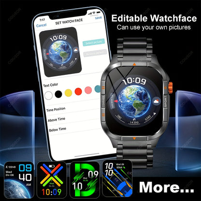 COIUSOR Men's & Women's Heavy-Duty Smart Watch with 1000mAh Battery, IP68 Waterproof, 2.01" HD IPS Display, ic, -like Compass & Wireless 5.3 - Rugged Outdoor Smartwatch for,, -Grade Fitness Tracker
