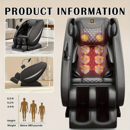 BILITOK Massage Recliner Chair Zero Gravity Full Body, Recliner Chair with Foot Massage, Air Bags, Heats, Speaker, Massage Chair for My Older Placed,  Adjustable Reclining Chair, Luxury Massage Seating, Highquality Upholstery