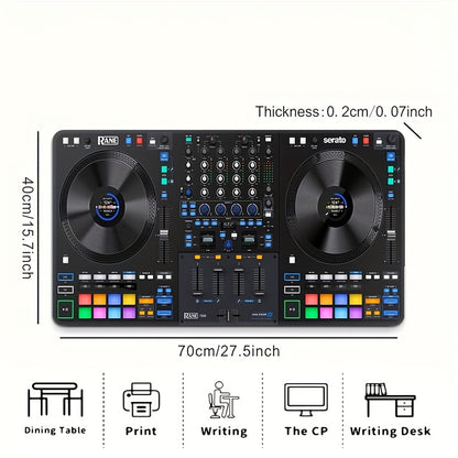 1Pc 2D Print, Blue DJ booth mouse pad and desktop pad - anti-slip rubber base, suitable for PC, laptop, office and gaming Settings - suitable for gaming and office use, durable desk pad, Ideal gifts for birthdays, Christmas a