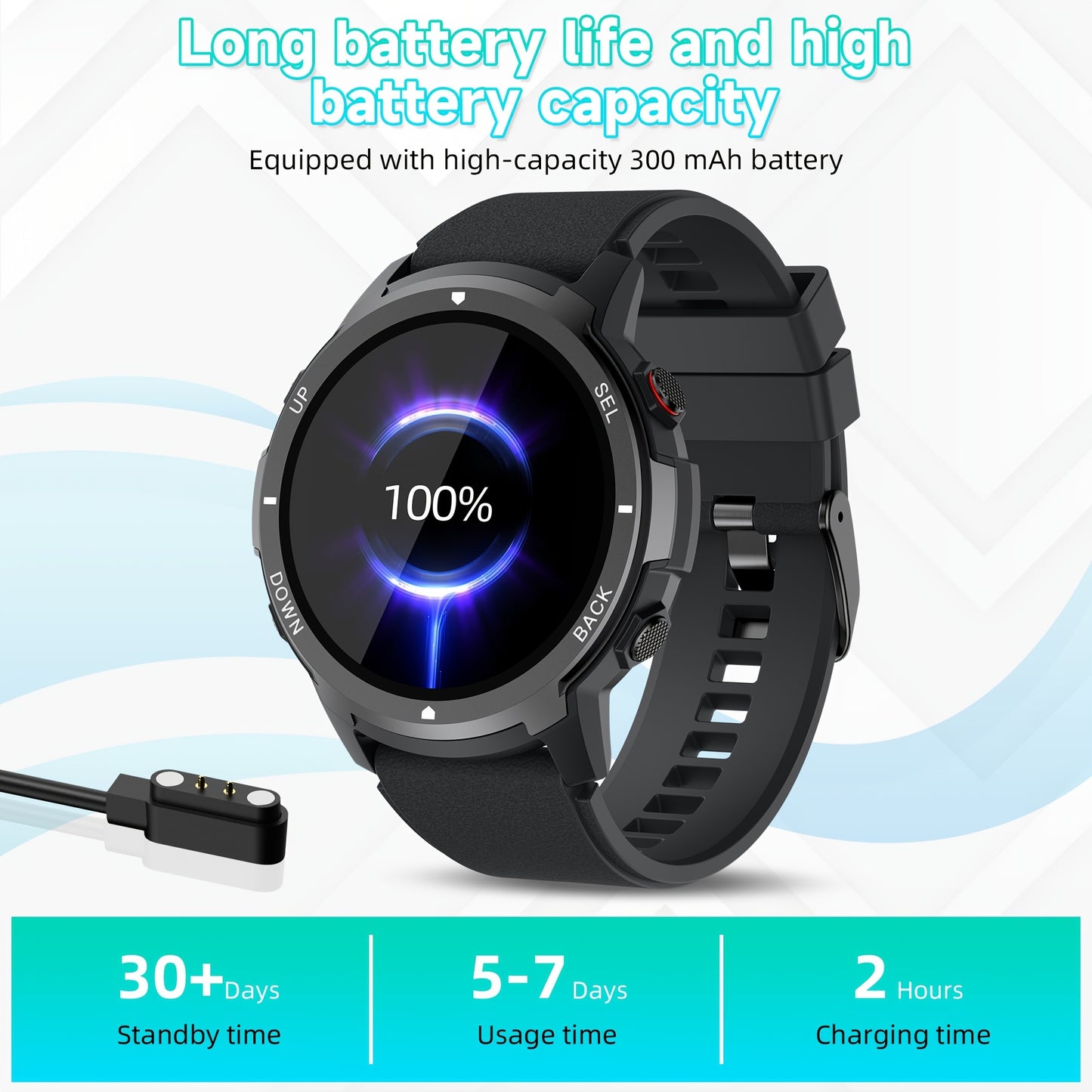 S52 Smart Men'S Watch, 1.39" Smartwatch with Wireless Calling, Sleep Monitoring, 110+ Sports Modes, Compatible with Android/iPhone, USB Charging, Alloy Body, TFT Screen, Lithium Battery-Polymer 300mA