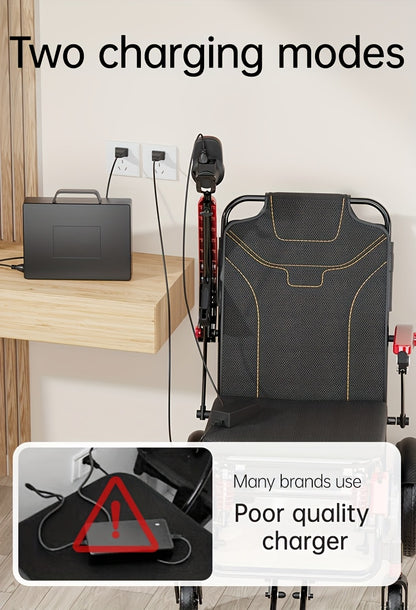Ultra-lightweight Adult Electric Wheelchair, Only 39 Lbs, All-terrain Design, 18-mile Range, Foldable, Airline-approved Travel-ready with Long-range Battery, Perfect for Seniors And Travel.