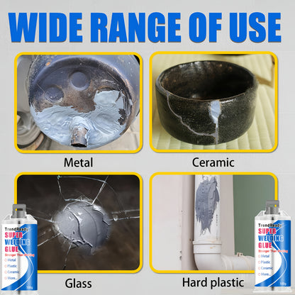 100g Heavy Duty Casting Glue | 2-IN-1 Liquid Welding Glue High Strength Glue Includes Frosted Paper, Thrust Rod & Mixing Stick | Oilproof Metal Glue for Metal | Metal Casting Adhesive, Castor Glue, Super Epoxies Glue, AB Glue
