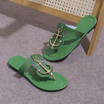 Women's Trendy Slide Sandals, Casual Clip Toe Flat Summer Shoes, Lightweight Slide Sandals