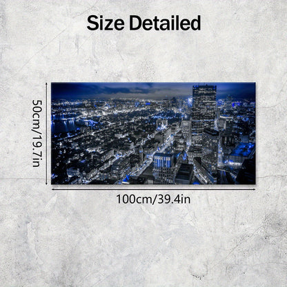 1pc Wooden Framed City View Painting Canvas, Good Gift for Friend, Pattern Art for Home Decoration, Wall Decor for Living Room, Bedroom, Office, Bar, Restaurant, Waterproof, Odorless Painting, High Quality Waterproof Framed,