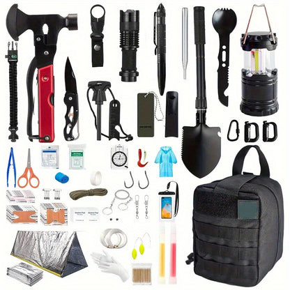 Luxury 250-Piece Survival Gear Kit - The Ultimate Outdoor Companion for Camping, Hiking & Emergency Preparedness Adventures | Perfect Unisex Men's and Women’s' Present with Earthquake Hunting First Aid Essentials