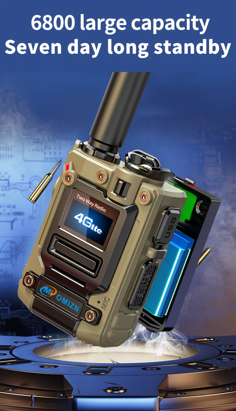 Global Walkie Talkie 5000 Km Real-Time Call, Two-Way Radio PTT with Flashlight, Aluminum Alloy Body, Includes 2.4G/3G/4G/5G and Other Functions, Rechargeable Battery, 172 Countries Coverage, Portable Wireless Mobilizer for Hi