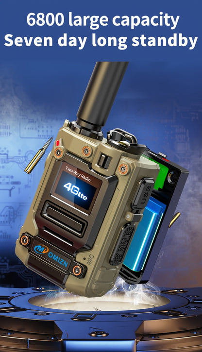 Global Walkie Talkie 5000 Km Real-Time Call, Two-Way Radio PTT with Flashlight, Aluminum Alloy Body, Includes 2.4G/3G/4G/5G and Other Functions, Rechargeable Battery, 172 Countries Coverage, Portable Wireless Mobilizer for Hi
