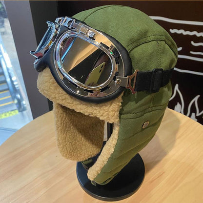 Unisex Winter Outdoor Hat with Goggles, Thickened Lining and Warm Ear Flaps for Cycling Ski Activities, Winter Hats For Men, Winter Hats For Women, Snow Hat, Winter Thermal Hat, Winter Goggles, Ski Helmet With Goggles, Winter