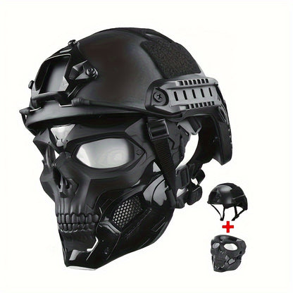 FAST Tactical And Skull Mask Set with Enhanced ABS, Adjustable Knob for CS Paintball Outdoor Activities Maximum Protection for Paintball, Hunting!Cosplay Photo Props, Bar Club Rave Party Supplies, Gift & Collection, Halloween