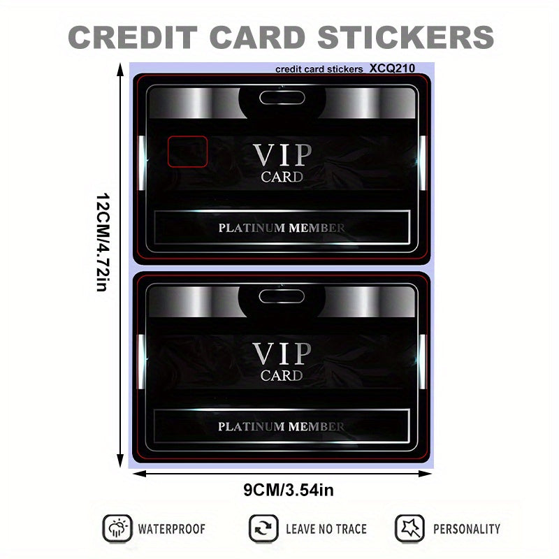 4 Business Style "VIP" Fashion Card Decorative Stickers - Bank Card Privacy Light Beige Protectors - for Credit Cards, Debit Cards - Cool Party Decorations and Unique Gifts