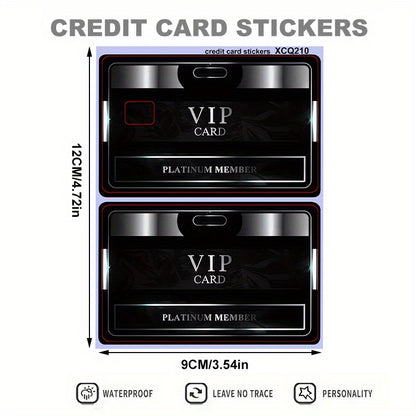 4 Business Style "VIP" Fashion Card Decorative Stickers - Bank Card Privacy Light Beige Protectors - for Credit Cards, Debit Cards - Cool Party Decorations and Unique Gifts