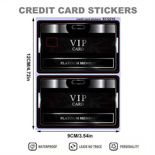 4 Business Style "VIP" Fashion Card Decorative Stickers - Bank Card Privacy Light Beige Protectors - for Credit Cards, Debit Cards - Cool Party Decorations and Unique Gifts
