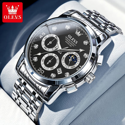 OLEVS Stainless Steel Luminous Business Quartz Watches For Men Luxury Top Brand Fashion Original Men'S Wrist Watches Classic New Trend High Quality Best Selling Men'S Watches