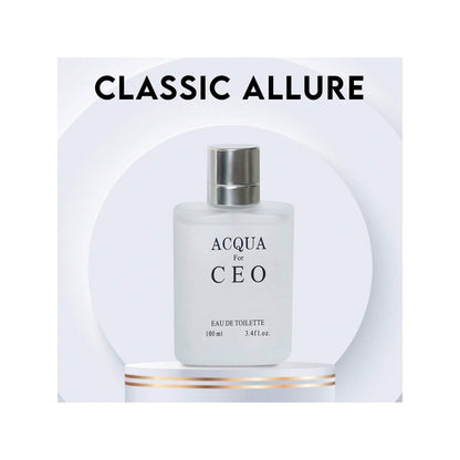 ACQUA BLACK CEO, Eau De Parfum Spray Perfume, Fragrance For Men- Daywear, Casual Daily - 3.4 Oz Bottle- Ideal EDP Beauty Gift For Birthday, Anniversary